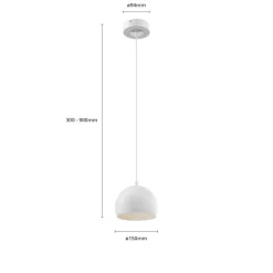 Luminex Pendellamper|Pendellamper > Hængelampe Sool, hvid, Ø 15 cm, metal