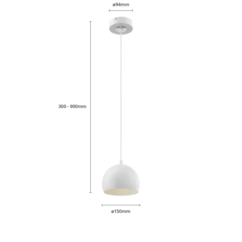 Luminex Pendellamper|Pendellamper > Hængelampe Sool, hvid, Ø 15 cm, metal