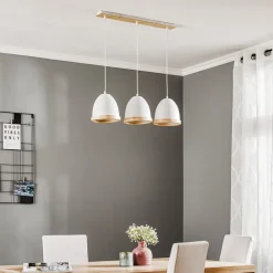 Pendellamper|Pendellamper ^ Eko-Light Hængelampe Studio med trædekor 3 lyskilder hvid