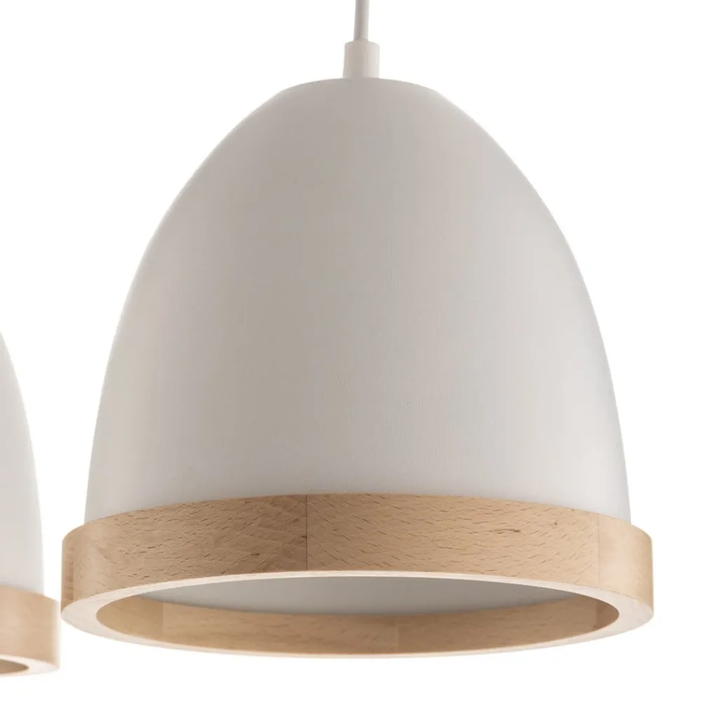 Pendellamper|Pendellamper ^ Eko-Light Hængelampe Studio med trædekor 3 lyskilder hvid