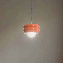Argon Pendellamper > Hængelampe Tina, terrakotta/opal, glas, Ø 19 cm
