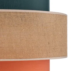 TK Lighting Pendellamper > Hængelampe Trio, juteskærm, petrol/naturbrun/orange Ø 50cm