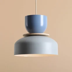 Pendellamper ^ ALDEX Hængelampe Uto, grå/blå, Ø 30 cm, metal