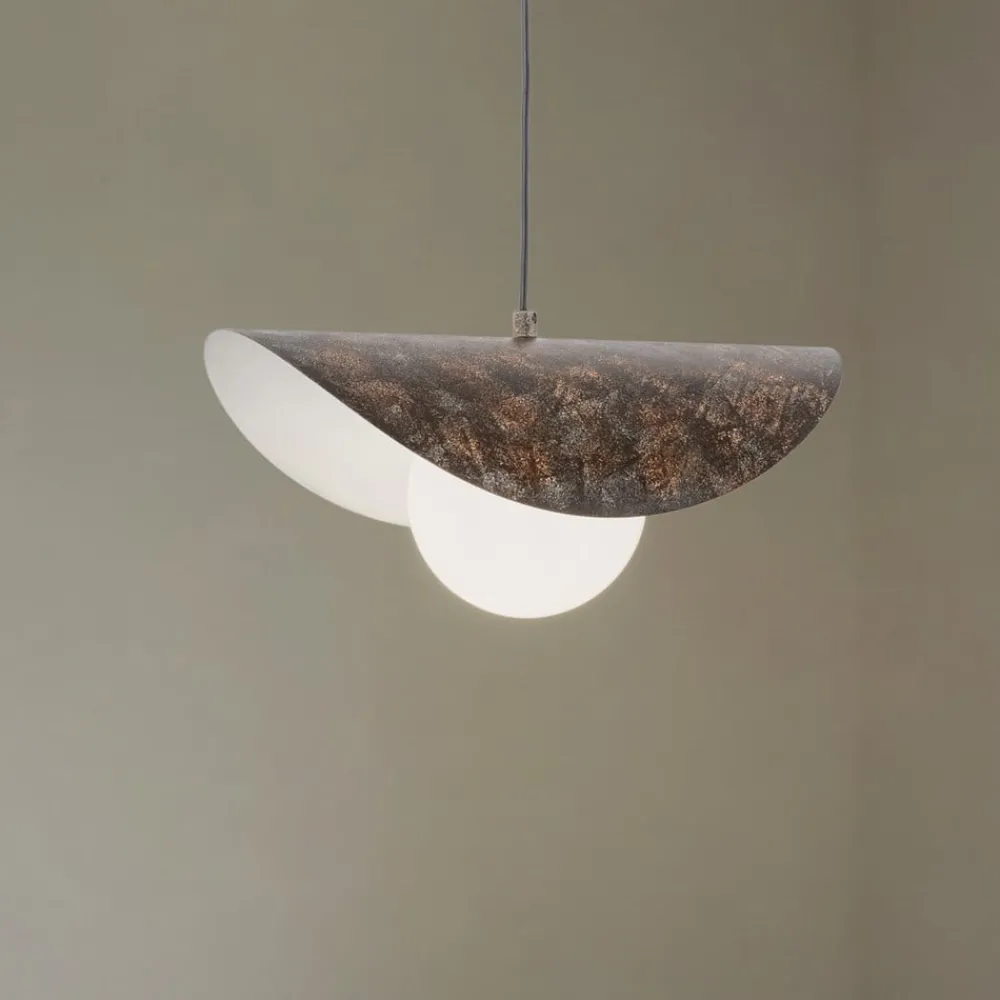 Opviq Pendellamper > Hængelampe Vatoz, 1 lyskilde, sort, Ø 40 cm, metal/glas