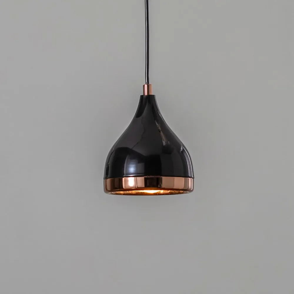 Pendellamper ^ Opviq Hængelampe Yildo 7000 1 lyskilde Ø15cm sort/kobber