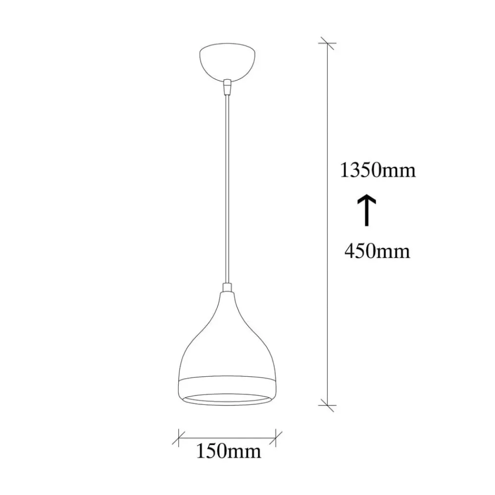 Pendellamper ^ Opviq Hængelampe Yildo 7000 1 lyskilde Ø15cm sort/kobber