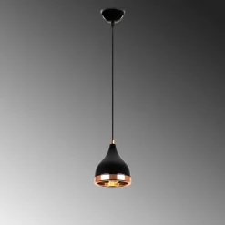 Pendellamper ^ Opviq Hængelampe Yildo 7000 1 lyskilde Ø15cm sort/kobber