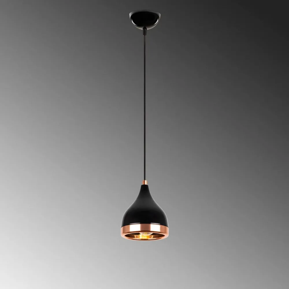 Pendellamper ^ Opviq Hængelampe Yildo 7000 1 lyskilde Ø15cm sort/kobber