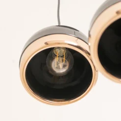 Pendellamper ^ Opviq Hængelampe Yildo 6871 3 lyskilder rondel sort/kobber