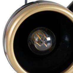 Pendellamper|Pendellamper ^ Opviq Hængelampe Yildo, 3 lyskilder, sort/guld, rund, Ø37 cm