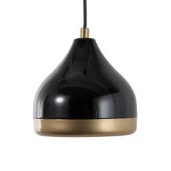 Pendellamper ^ Opviq Hængelampe Yildo, 1 lyskilde, sort/guld, metal, Ø 17 cm