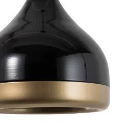 Pendellamper ^ Opviq Hængelampe Yildo, 1 lyskilde, sort/guld, metal, Ø 17 cm