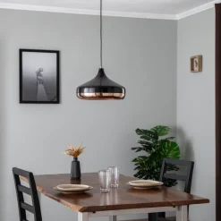 Opviq Pendellamper|Pendellamper > Hængelampe Yildo 253-S 1 lyskilde Ø36cm sort/kobber