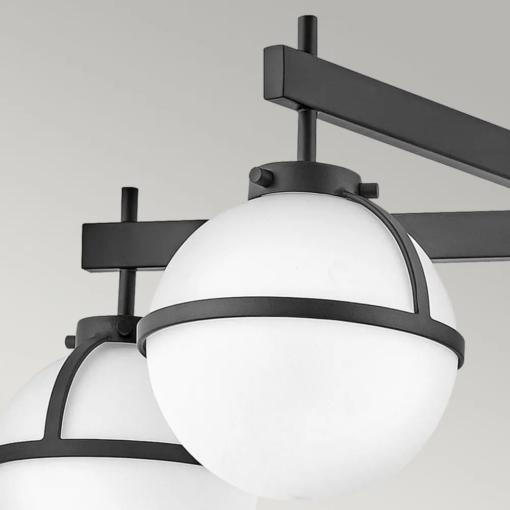 Loftlamper ^ HINKLEY Hollis loftlampe, 5 lyskilder, sort/opal