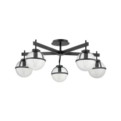 Loftlamper ^ HINKLEY Hollis loftlampe, 5 lyskilder, sort/klar