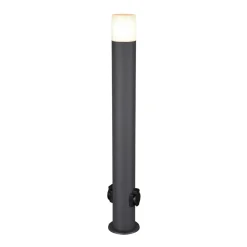 Gadebelysning ^ Trio Lighting Hoosic stibelysning med stikkontakter, antracit