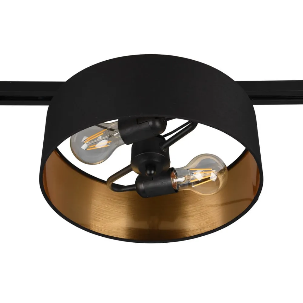 Trio Lighting Skinnesystem > Hostel skinnelampe til DUOline, sort-guld, E27