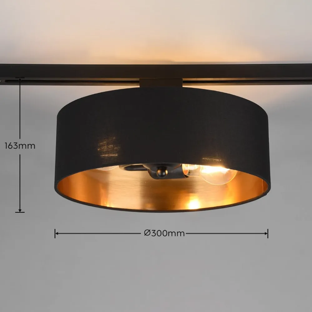 Trio Lighting Skinnesystem > Hostel skinnelampe til DUOline, sort-guld, E27