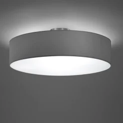 Loftlamper ^ Trio Lighting Hotel loftslampe, mat nikkel/grå, Ø 50 cm