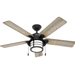 Hunter Loftventilatorer > Santorini ventilator m. lys, træ/sort