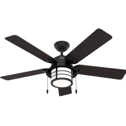 Hunter Loftventilatorer > Santorini ventilator m. lys, træ/sort