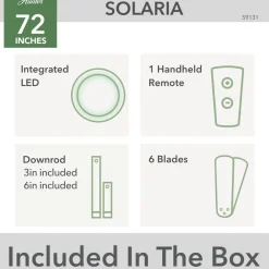 Loftventilatorer ^ Hunter Solaria DC LED-loftventilator IP44 Ø 183