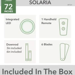 Loftventilatorer ^ Hunter Solaria DC LED-loftventilator IP44 Ø 183