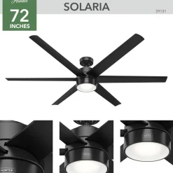 Loftventilatorer ^ Hunter Solaria DC LED-loftventilator IP44 Ø 183