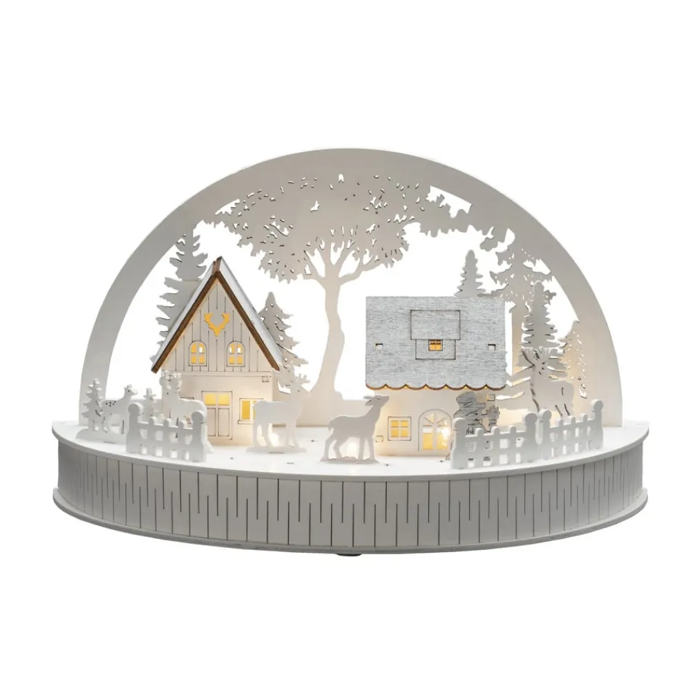 Konstsmide Christmas Dekorationsbelysning|Vinduesdekoration > Huse og rensdyr LED-silhuet, batteridrevet
