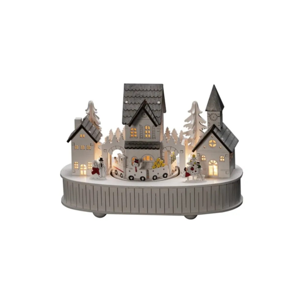 Konstsmide Christmas Julepynt|Vinduesdekoration > Hus og Kirke LED-adventsstage, batteridrift