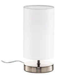 Brilliant Bordlamper > Hvid tekstil bordlampe Clarie