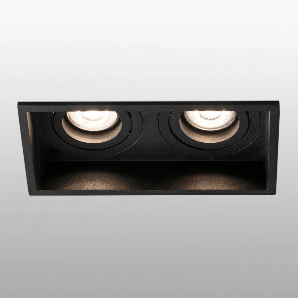 FARO BARCELONA Indbygningsspots|Spotlights > Hyde indbygningslampe, 2 lyskilder, svingbar sort
