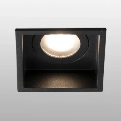Loftlamper|Indbygningsspots ^ FARO BARCELONA Hyde spot 1 lyskilde stel kantet IP44 sort