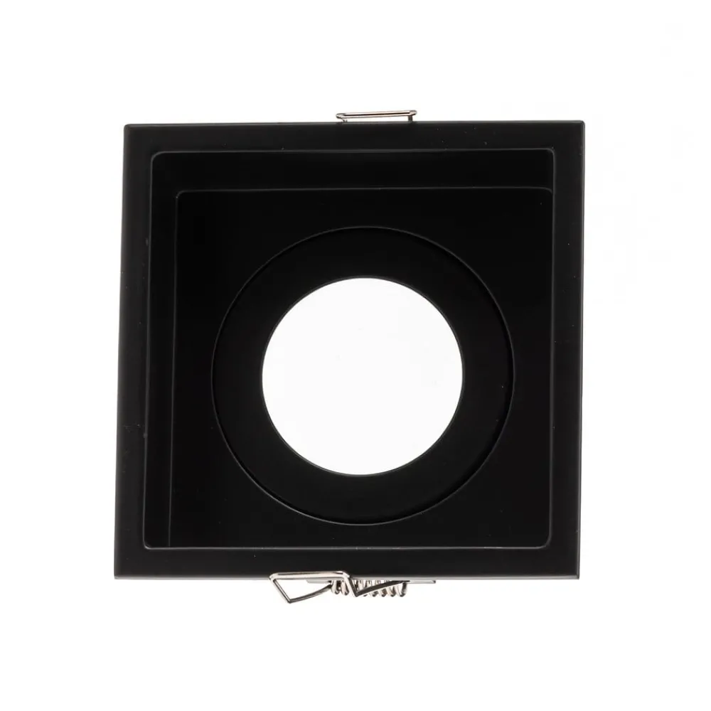 Loftlamper|Indbygningsspots ^ FARO BARCELONA Hyde spot 1 lyskilde stel kantet IP44 sort