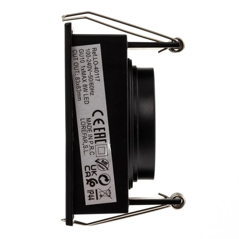 Loftlamper|Indbygningsspots ^ FARO BARCELONA Hyde spot 1 lyskilde stel kantet IP44 sort