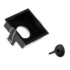 Loftlamper|Indbygningsspots ^ FARO BARCELONA Hyde spot 1 lyskilde stel kantet IP44 sort