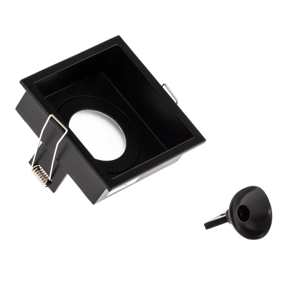 Loftlamper|Indbygningsspots ^ FARO BARCELONA Hyde spot 1 lyskilde stel kantet IP44 sort