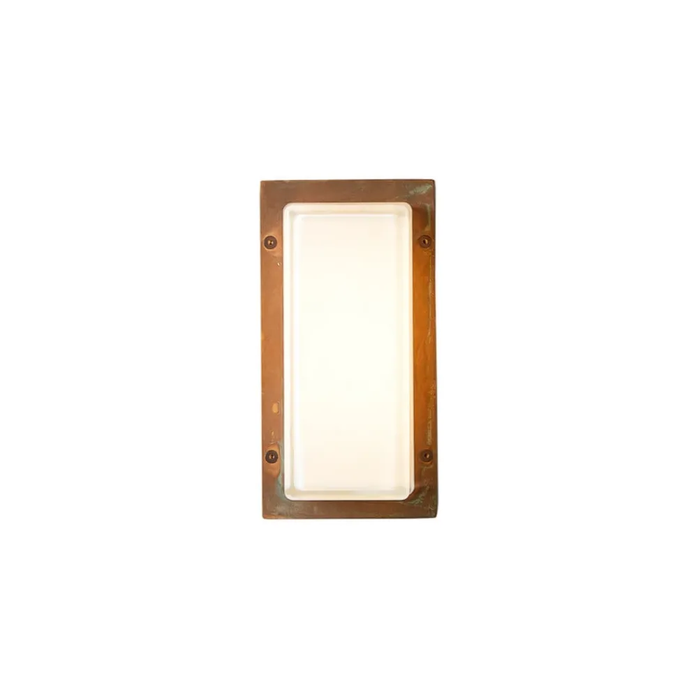 Væglamper ^ Moretti Luce Ice Cubic 3410 udendørs væglampe, antik messing