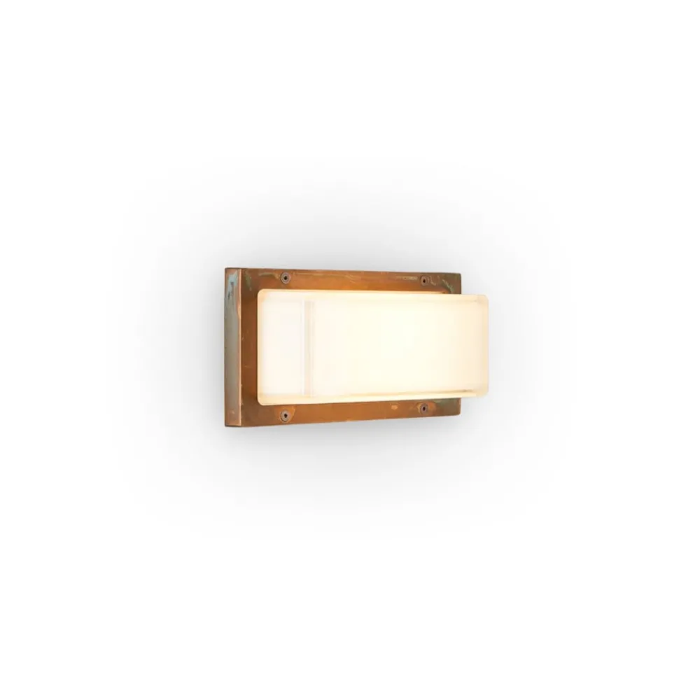 Væglamper ^ Moretti Luce Ice Cubic 3410 udendørs væglampe, antik messing