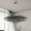 Lysekroner ^ Paul Neuhaus Icicle lysekrone, sort, glasophæng, længde 150 cm