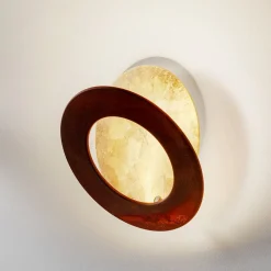 Væglamper ^ ICONE Vera LED-væglampe 930 Ø26cm guld/rust