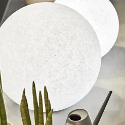 Udendørs Spot ^ Ideallux Ideal Lux Doris lampe med jordspyd, hvid, plast, Ø 78 cm