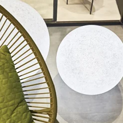 Udendørs Spot ^ Ideallux Ideal Lux Doris lampe med jordspyd, hvid, plast, Ø 78 cm