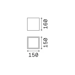 Ideallux Udendørs Loftlamper > Ideal Lux downlight Techo IP54, antracit, metal 15 x 15 cm
