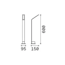 Ideallux Gadebelysning > Ideal Lux LED-gadelampe Agos brun 3.000 K Højde 60 cm aluminium