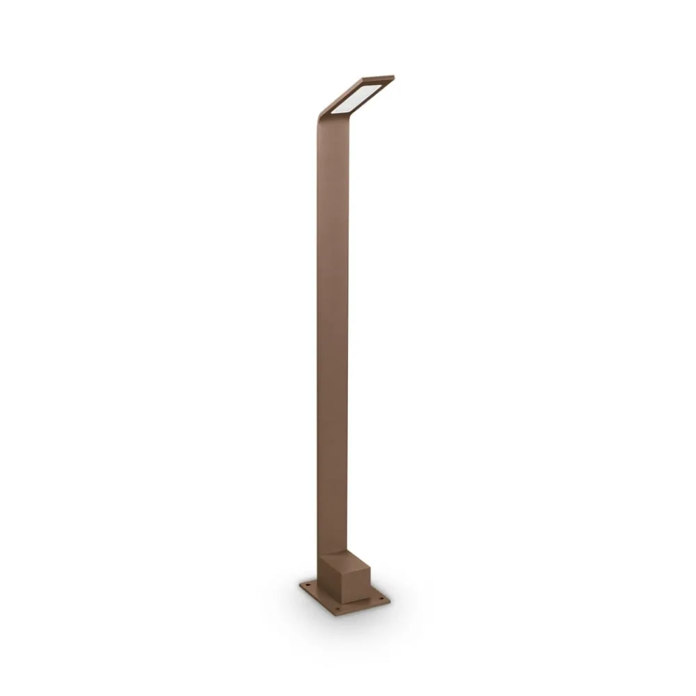 Ideallux Gadebelysning > Ideal Lux LED-gadelampe Agos brun 3.000 K Højde 80 cm aluminium