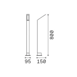 Ideallux Gadebelysning > Ideal Lux LED-gadelampe Agos brun 3.000 K Højde 80 cm aluminium