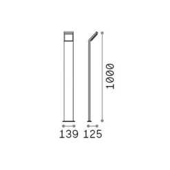 Ideallux Gadebelysning > Ideal Lux LED-gadelampe Style hvid højde 100 cm aluminium 3.000 K