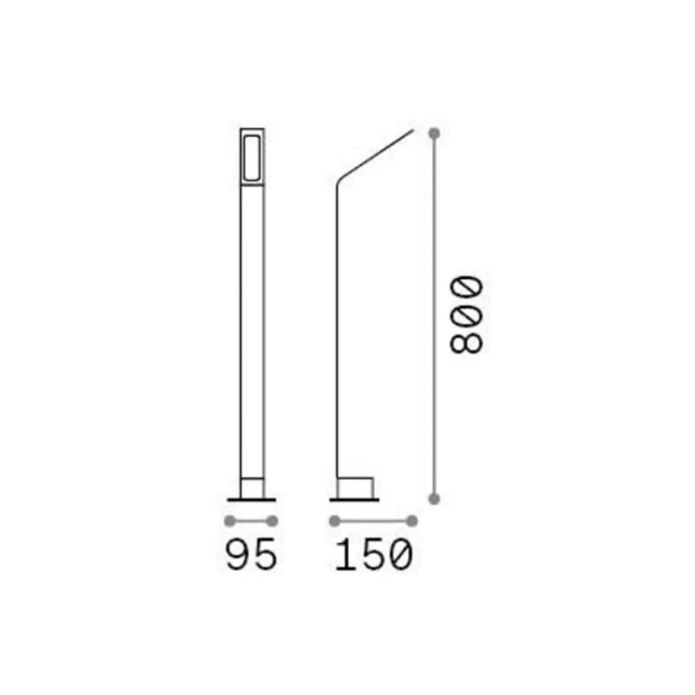 Ideallux Gadebelysning > Ideal Lux LED-vejlampe sort 3.000 K højde 80 cm aluminium