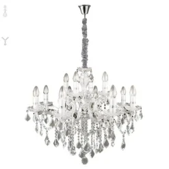 Lysekroner ^ Ideallux Ideal Lux lysekrone Florian kromfarvet, krystal, 12flg.